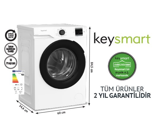 8 KG ÇAMAŞIR MAKİNESİ KEY 810 CM