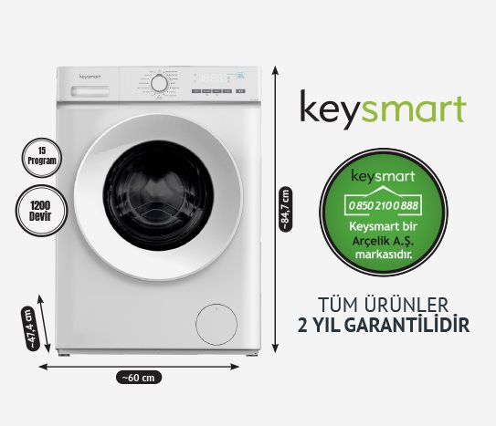 7 KG ÇAMAŞIR MAKİNESİ KEY 712 CM