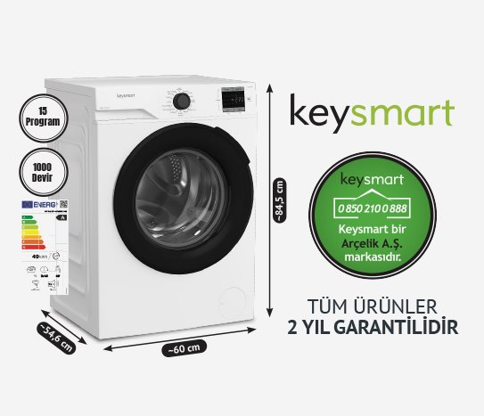 9 KG ÇAMAŞIR MAKİNESİ KEY 910 CM