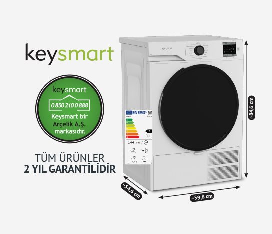 8 KG ÇAMAŞIR KURUTMA MAKİNESİ KEY 80 KM